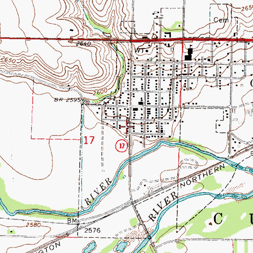 Topographic Map of Village of Culbertson, NE