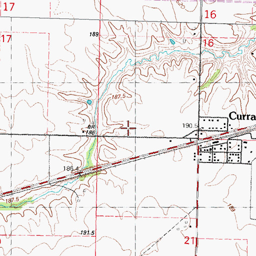 Topographic Map of Village of Curran, IL