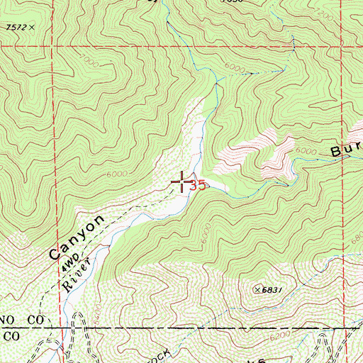 Topographic Map of Burnt Canyon, CA