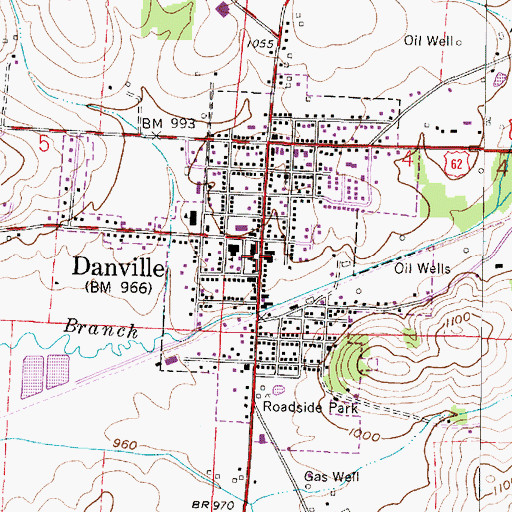 Topographic Map of Village of Danville, OH