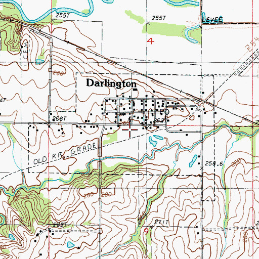 Topographic Map of Village of Darlington, MO