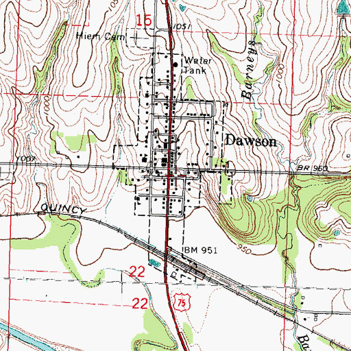 Topographic Map of Village of Dawson, NE
