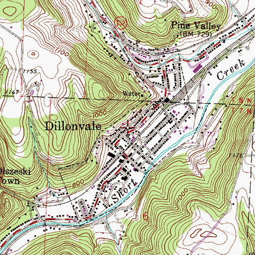 Topographic Map of Village of Dillonvale, OH