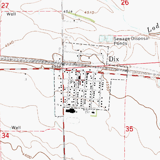 Topographic Map of Village of Dix, NE