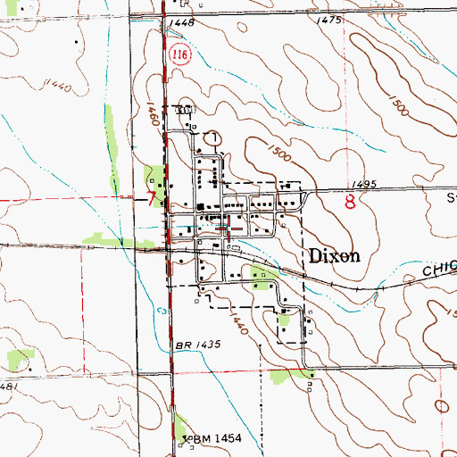 Topographic Map of Village of Dixon, NE