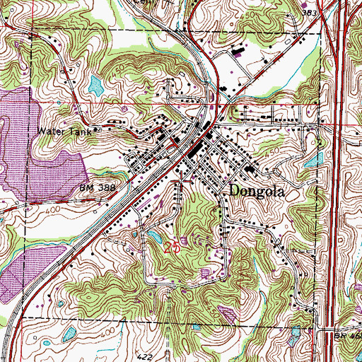 Topographic Map of Village of Dongola, IL