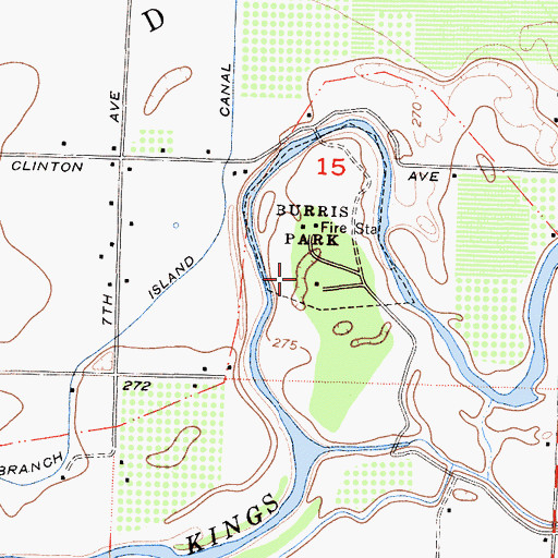 Topographic Map of Burris Park, CA