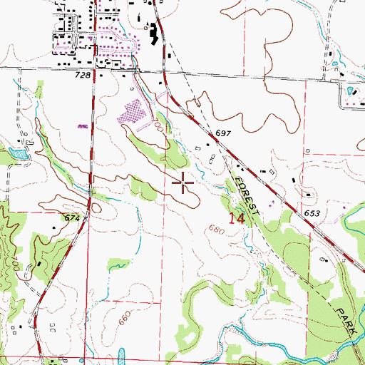 Topographic Map of Village of Dunlap, IL