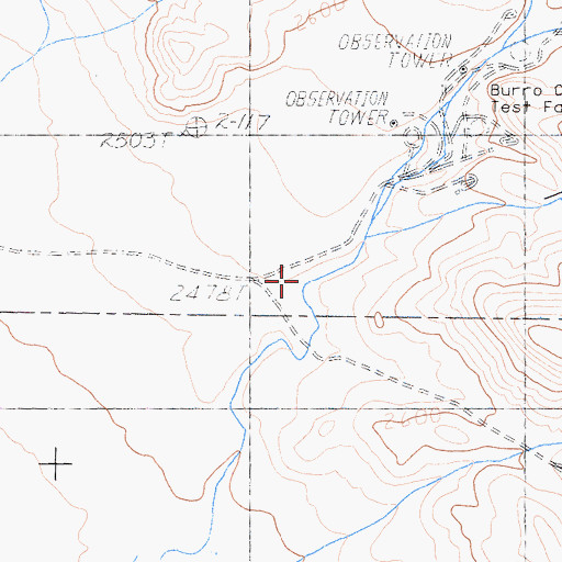 Topographic Map of Burro Canyon, CA