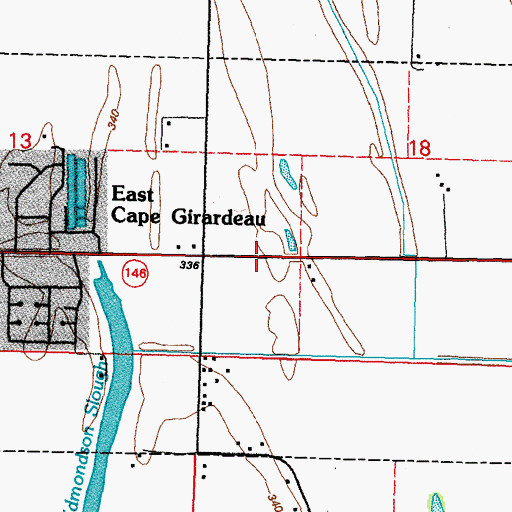 Topographic Map of Village of East Cape Girardeau, IL