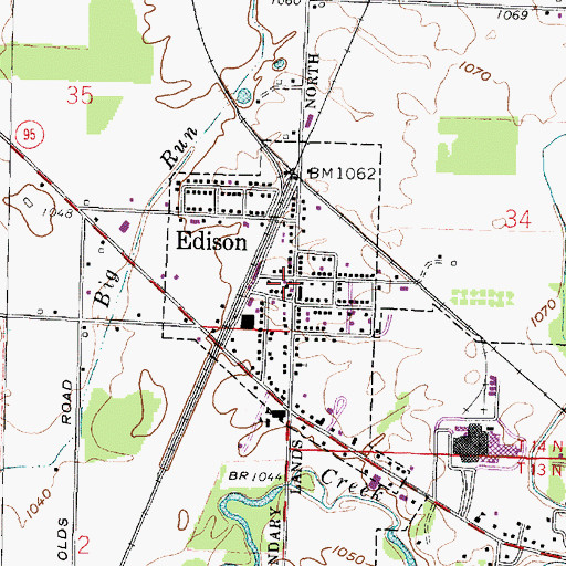 Topographic Map of Village of Edison, OH