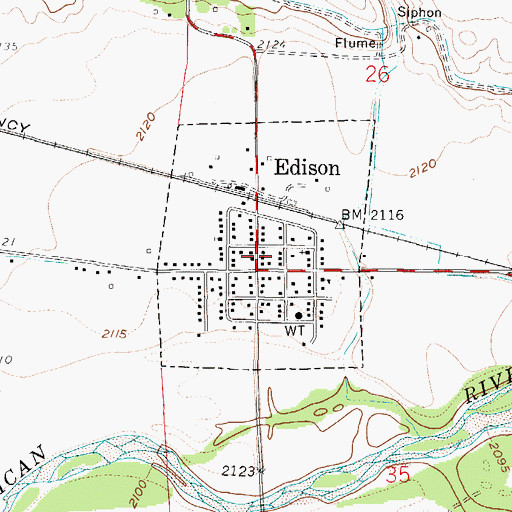 Topographic Map of Village of Edison, NE