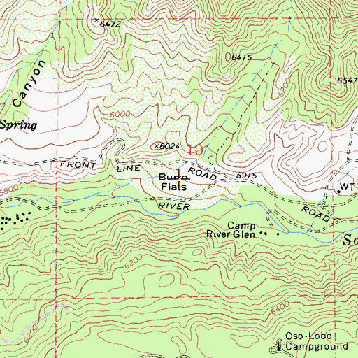 Topographic Map of Burro Flats, CA