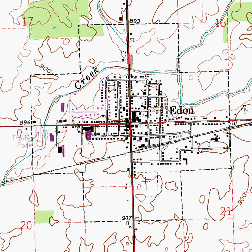 Topographic Map of Village of Edon, OH