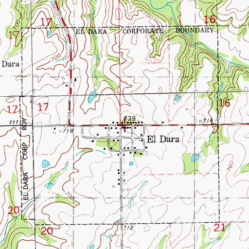 Topographic Map of Village of El Dara, IL