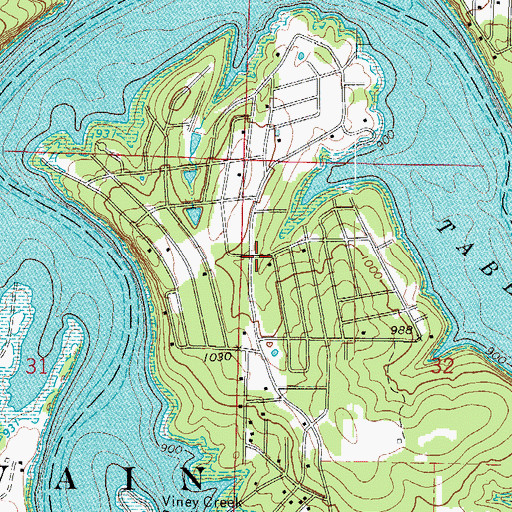 Topographic Map of Village of Emerald Beach, MO