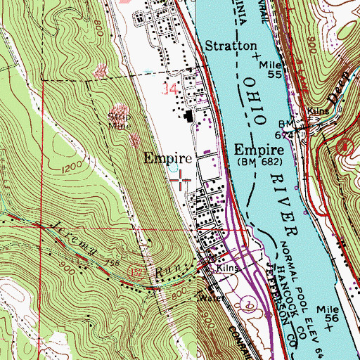 Topographic Map of Village of Empire, OH