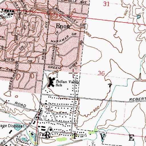 Topographic Map of Village of Enon, OH