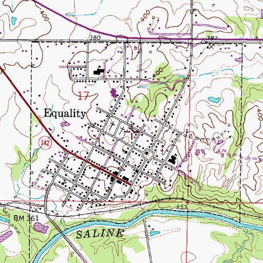 Topographic Map of Village of Equality, IL