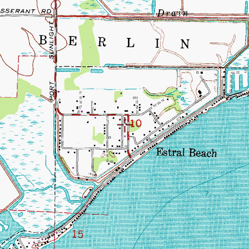 Topographic Map of Village of Estral Beach, MI