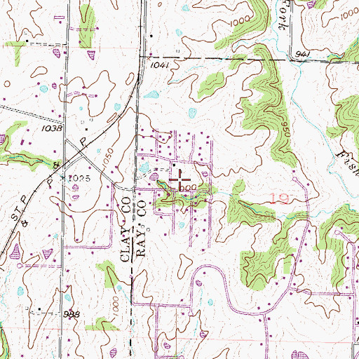 Topographic Map of Village of Excelsior Estates, MO