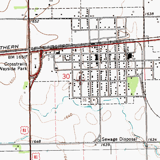 Topographic Map of Village of Fairmont, NE