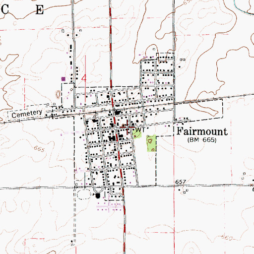 Topographic Map of Village of Fairmount, IL