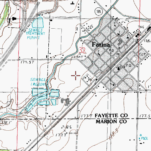 Topographic Map of Village of Farina, IL