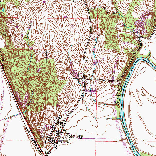 Topographic Map of Village of Farley, MO