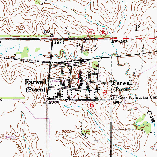 Topographic Map of Village of Farwell, NE