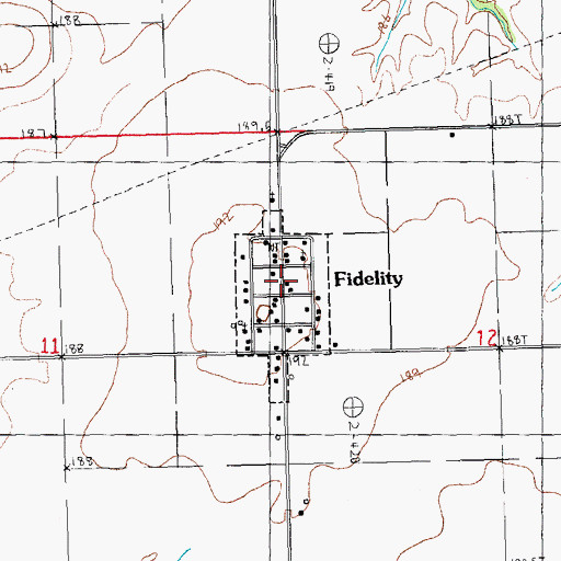 Topographic Map of Village of Fidelity, IL