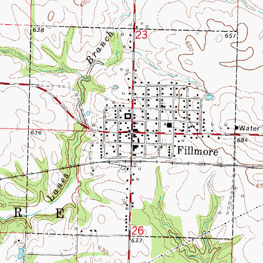 Topographic Map of Village of Fillmore, IL