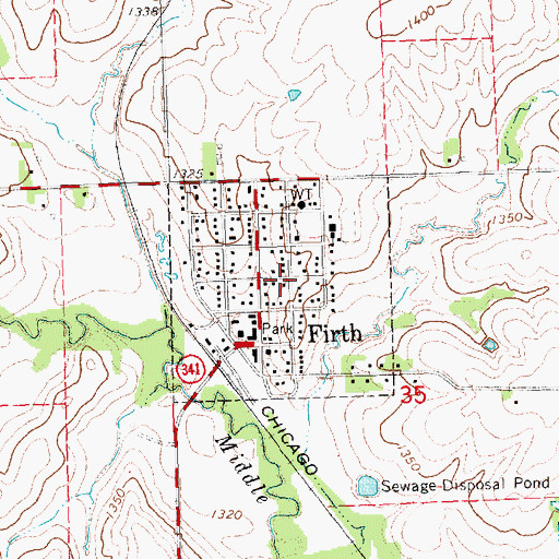 Topographic Map of Village of Firth, NE