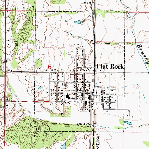 Topographic Map of Village of Flat Rock, IL