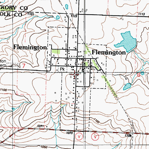 Topographic Map of Village of Flemington, MO