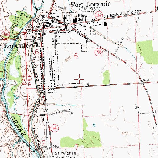 Topographic Map of Village of Fort Loramie, OH