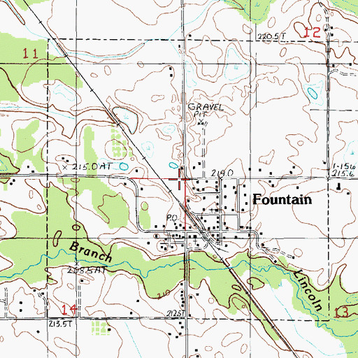 Topographic Map of Village of Fountain, MI