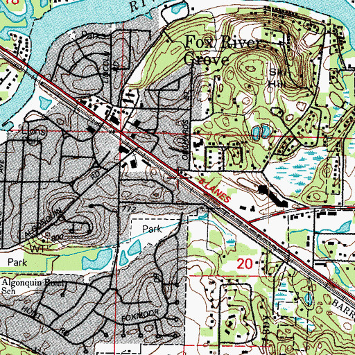 Topographic Map of Village of Fox River Grove, IL