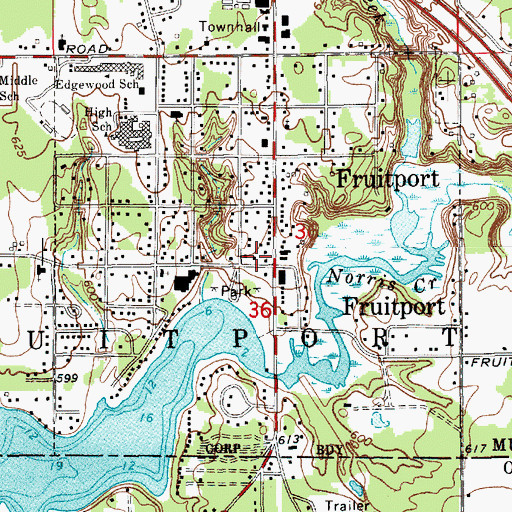 Topographic Map of Village of Fruitport, MI