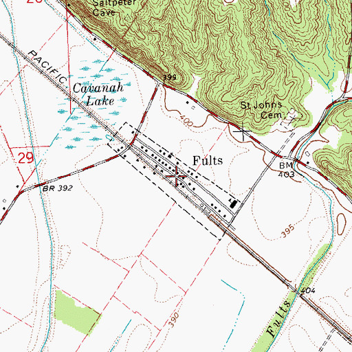 Topographic Map of Village of Fults, IL