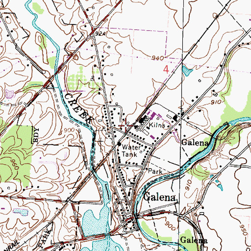 Topographic Map of Village of Galena, OH