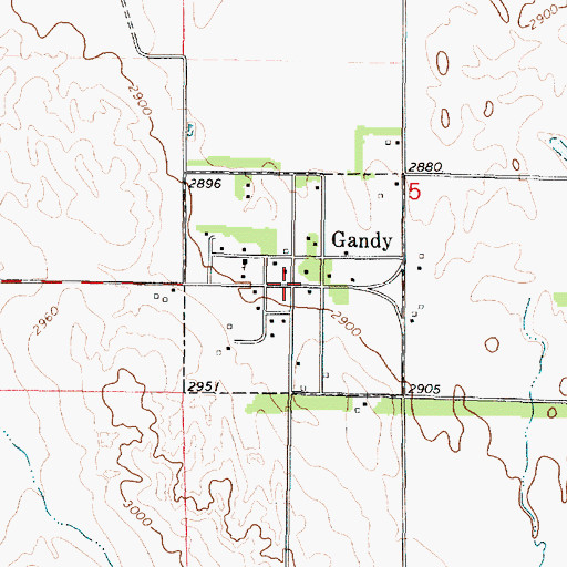 Topographic Map of Village of Gandy, NE