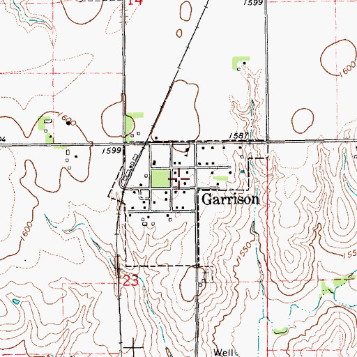 Topographic Map of Village of Garrison, NE