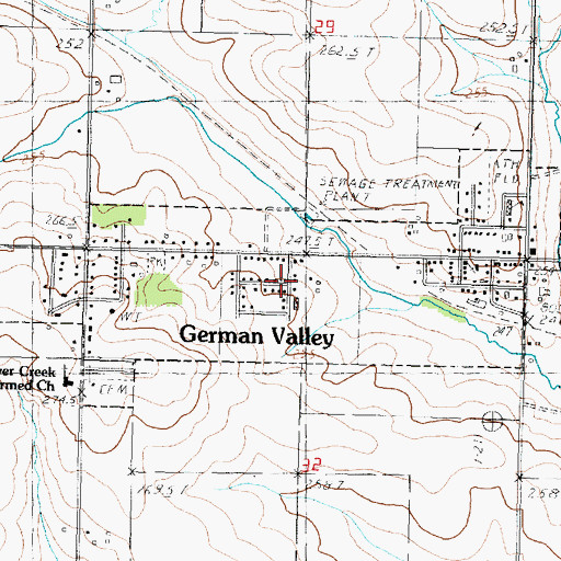 Topographic Map of Village of German Valley, IL