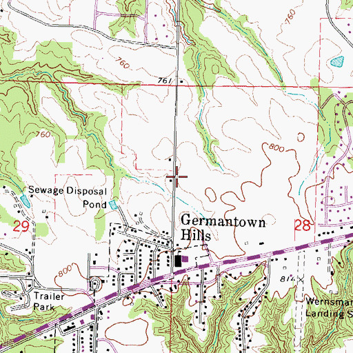 Topographic Map of Village of Germantown Hills, IL