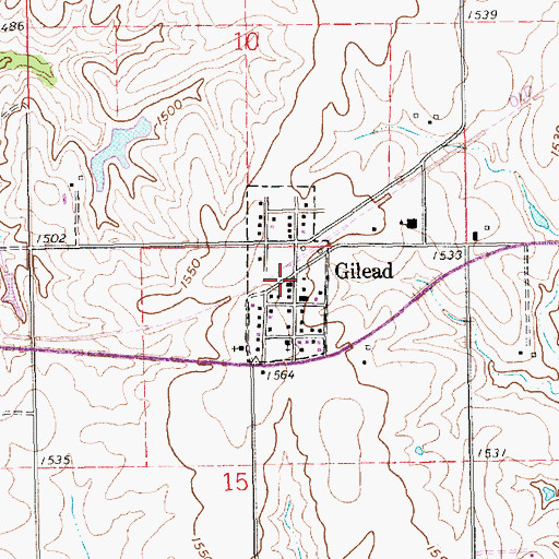 Topographic Map of Village of Gilead, NE