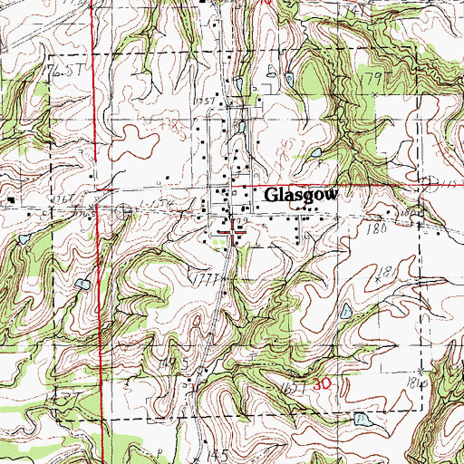 Topographic Map of Village of Glasgow, IL