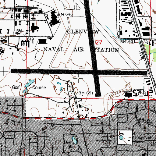 Topographic Map of Village of Glenview, IL