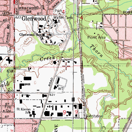 Topographic Map of Village of Glenwood, IL