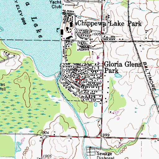 Topographic Map of Village of Gloria Glens Park, OH